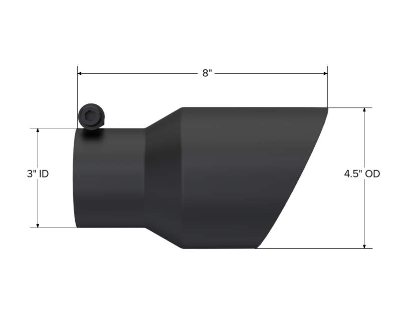 MBRP Universal Black Exhaust Tip 4.5 Inch Outlet, 3 Inch Inlet, Dual Wall Angled Design