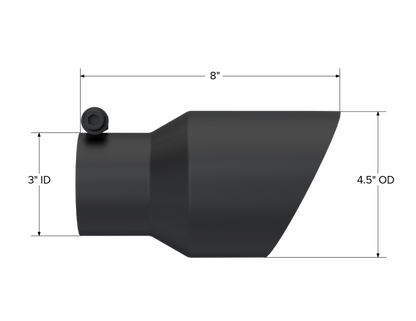 MBRP Universal Black Exhaust Tip 4.5 Inch Outlet, 3 Inch Inlet, Dual Wall Angled Design