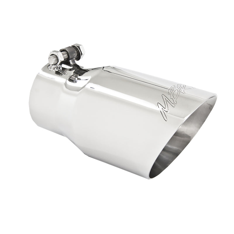 MBRP Universal Exhaust Tip 4-inch Outer Diameter, Dual Wall, Angled Design in Polished T304 Stainless Steel