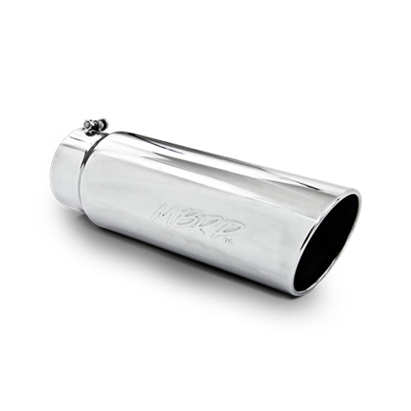 MBRP Universal 6-inch OD Angled Rolled End Exhaust Tip – T304 Stainless Steel, 5-inch Inlet, 18-inch Length