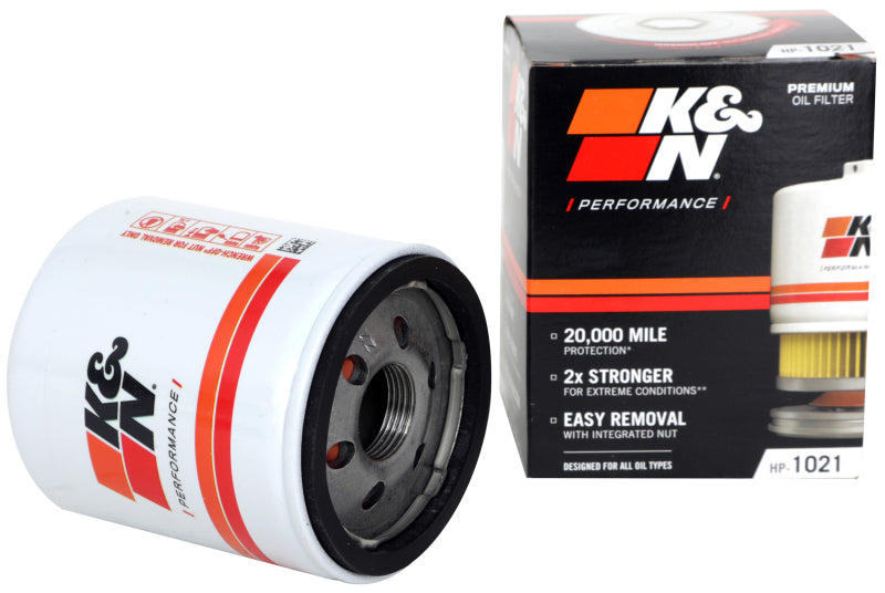 K&N Premium Wrench-Off Oil Filter HP-1021 for Chevrolet Silverado 1500, GMC Sierra 1500, Cadillac XT4 2019-2020