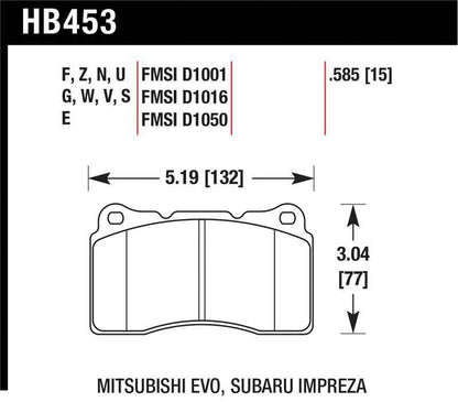 Hawk 03-06 Evo / 04-09 STi / 09-10 Genesis Coupe (Track Only) / 2010 Camaro SS Blue Race Front Brake