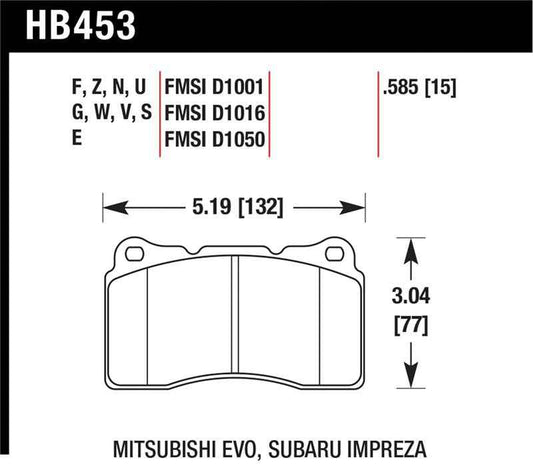 Hawk 03-06 Evo / 04-09 STi / 09-10 Genesis Coupe (Track Only) / 2010 Camaro SS Blue Race Front Brake