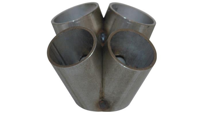 Vibrant 4 Into 1 Stainless Steel Turbo Manifold Merge Collector for T3 T4 - 3-inch Height, 1.875-inch Pipe OD