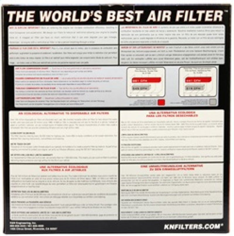 K&N E-1500 High-Flow Reusable Air Filter for Pontiac Firebird and Chevrolet Camaro (1980-1981 Models)