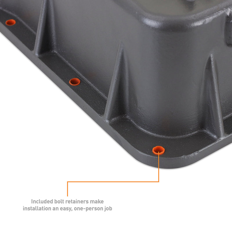 Mishimoto Aluminum Transmission Pan for 2001-2019 Chevy/GMC Duramax 6.6L - Cast Aluminum, Gunmetal Gray Part MMTP-DMAX-01