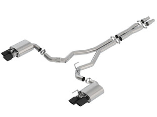Borla ATAK Cat-Back Exhaust System for 2018-2023 Ford Mustang GT with Active Exhaust Valves – 3 Inch Diameter with Black Chrome Tips