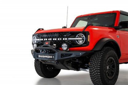 Addictive Desert Designs Rock Fighter Front Bumper for 2021+ Ford Bronco – Hammer Black with Satin Black Panels