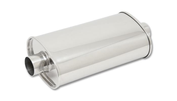 Vibrant StreetPower Oval Muffler Part Number 1135 – 3.5 Inch Inlet, 5 Inch Height, 15 Inch Body Length, Deep Tone Exhaust