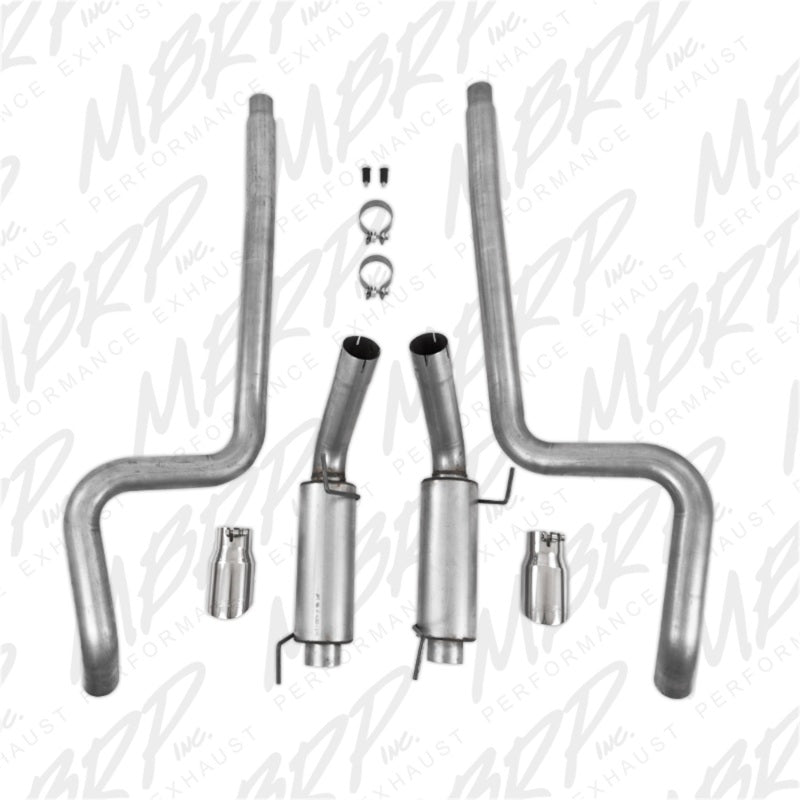 MBRP Armor Lite Series 05-09 Ford Mustang GT 4.6L Dual Split Rear Race Version Cat Back Exhaust System - Part # S7270AL