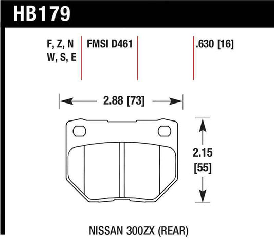 Hawk 2/1989-1996 Nissan 300ZX Base (Excl. Turbo) HPS 5.0 Rear Brake Pads