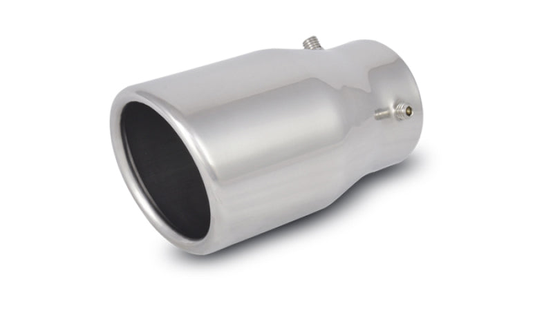 Vibrant 3-inch Round Stainless Steel Bolt-On Exhaust Tip (Single Wall Angle Cut, Rolled Edge)