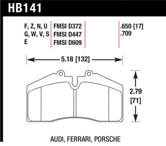 Hawk 94-96 Ferrari 456GT Rear / 91-94 Porsche 911 Rear / 94-98 Porsche 911 Front / 86-91 Porsche 928