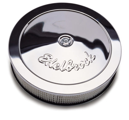 Edelbrock Pro-Flo Series 14-inch Chrome Round Air Cleaner with Triple Chrome Plating - Part #1207