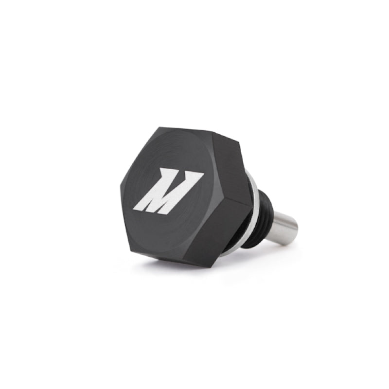 Mishimoto Magnetic Oil Drain Plug M12 x 1.25 Black - Durable Aluminum Construction with Neodymium Magnet for Engine Debris Capture