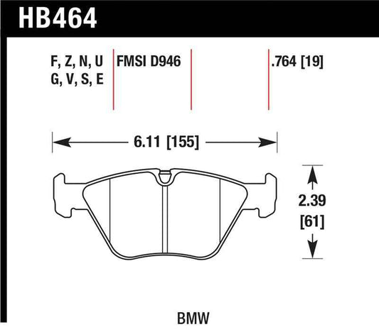 Hawk 01-06 BMW 330Ci / 01-05 330i/330Xi / 03-06 M3 HPS Street Front Brake Pads