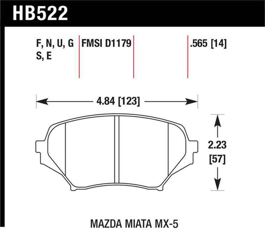 Hawk 2006-2006 Mazda MX-5 Miata Club Spec HPS 5.0 Front Brake Pads