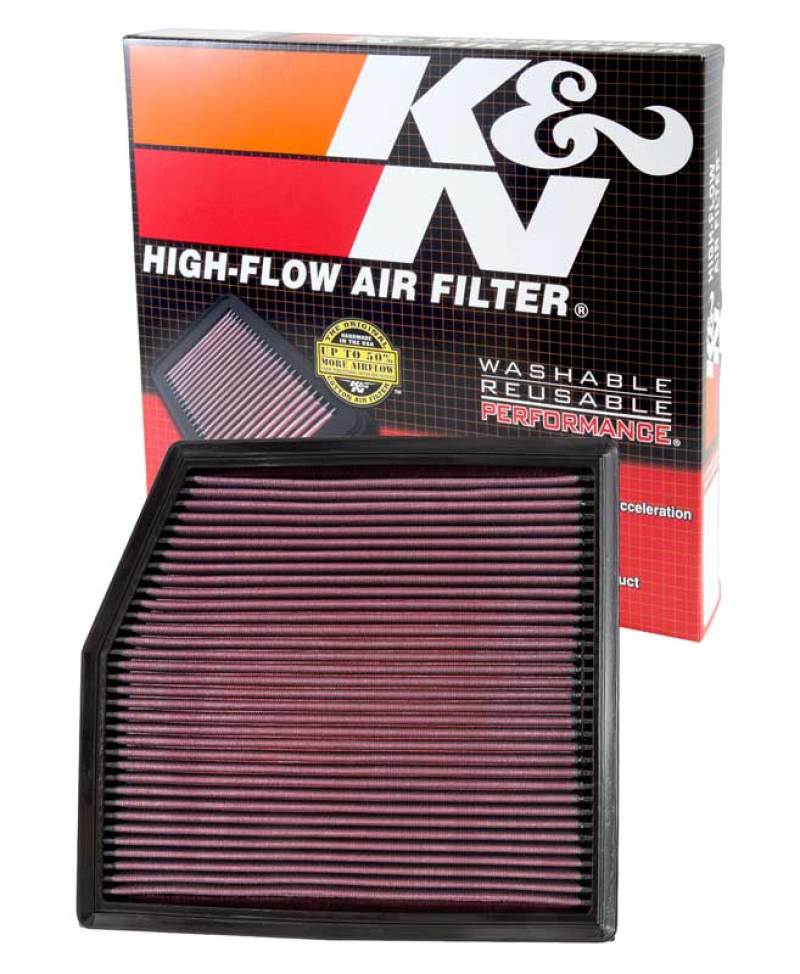 K&N Engineering 33-2458 High-Flow Replacement Air Filter for BMW 135i and 335i Models