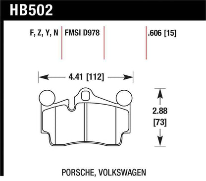 Hawk Porsche / Volkswagen HPS Street Rear Brake Pads