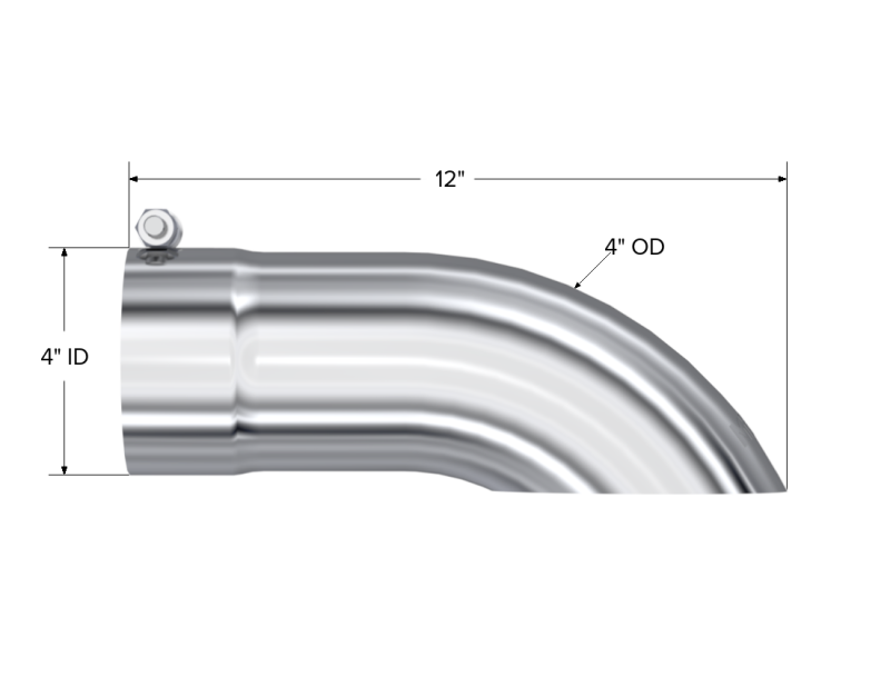 MBRP Universal Exhaust Tip 4-inch Diameter, Turn Down Style - Polished T304 Stainless Steel