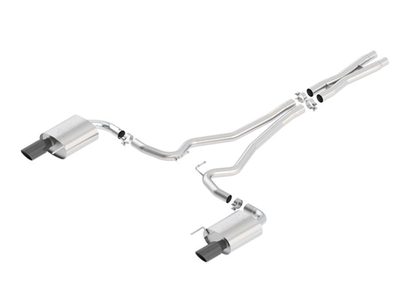 Borla Atak S Cat-Back Exhaust System for 2015-2017 Ford Mustang GT 5.0L V8 with Black Chrome Finish