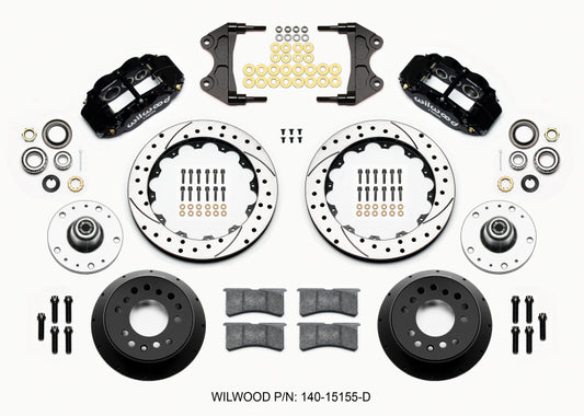 Wilwood Narrow Superlite 6R Front Hub Kit with 13-Inch Rotors and Forged Six-Piston Calipers for American Muscle Cars and Vintage Rods