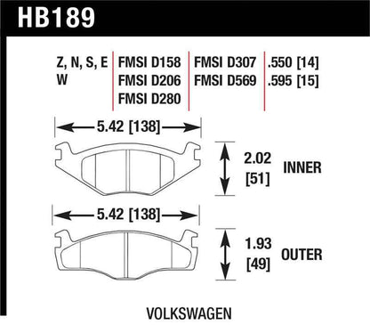 Hawk Blue 9012 Brake Pads Volkswagen