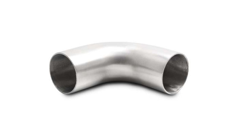 Vibrant 1.5 Inch OD T304 Stainless Steel 90 Degree Mandrel Bend with Extended Leg Length