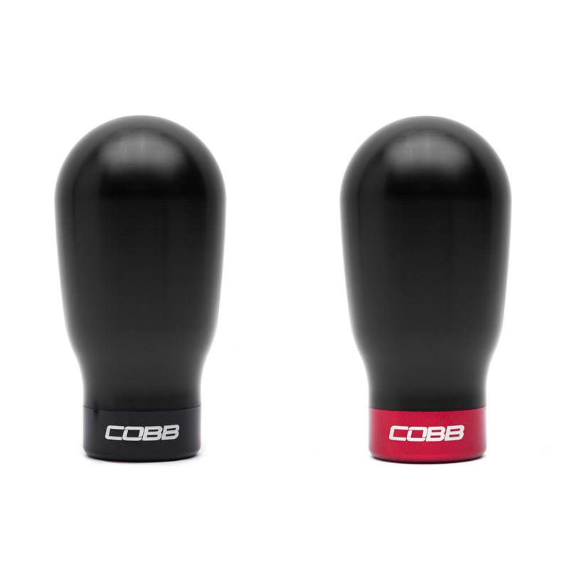 COBB Subaru 6-Speed Tall Weighted Shift Knob - Black with Red and Black Collars