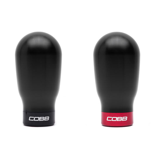COBB Subaru 6-Speed Tall Weighted Shift Knob - Black with Red and Black Collars