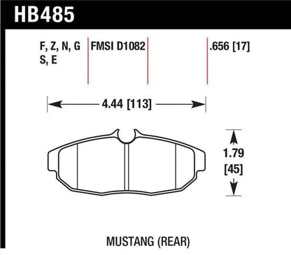 Hawk 2011-2012 Ford Mustang 5.0L Perf. 5.0 (w/Brembo Brakes) High Perf. Street 5.0 Rear Brake Pads