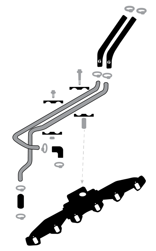 Fleece Performance 89-98 Dodge 2500/3500 5.9L 12V Cummins Replacement Heater Tube and Hose Kit