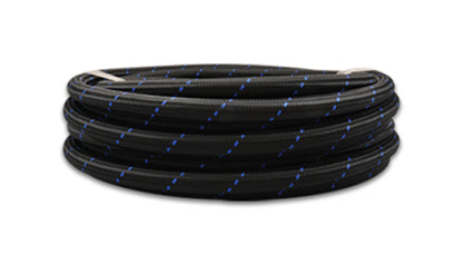 Vibrant -6 AN Nylon Braided Flex Hose with Blue and Black Cover, 20 ft Roll