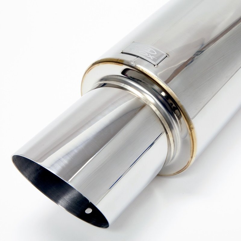 BLOX Racing 60.5mm Street Muffler with Angled Tip for Enhanced Performance