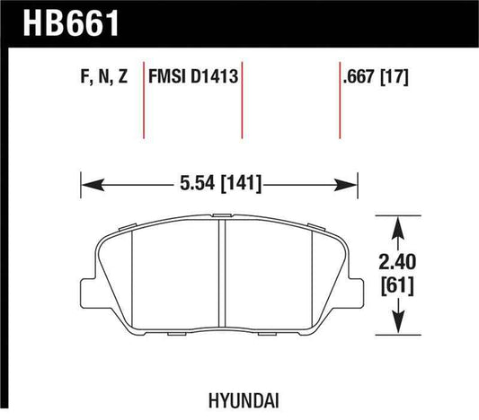 Hawk 10 Hyundai Genesis Coupe (w/o Brembo Breaks) HPS Street Front Brake Pads