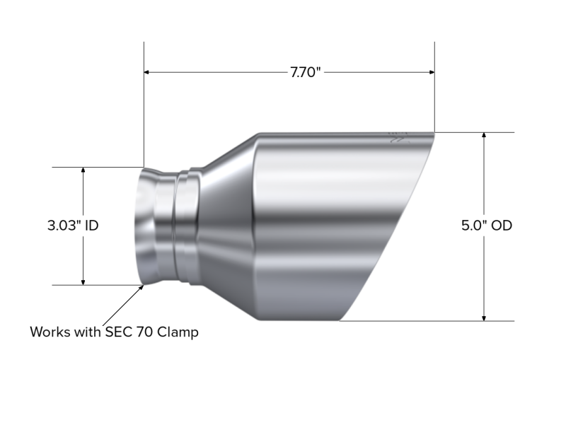 MBRP T5197 Armor Pro Exhaust Tip for Dodge Charger, Durango, and SRT Models - 3 Inch ID, 5 Inch OD, 8 Inch Length, Double-Walled Stainless Steel