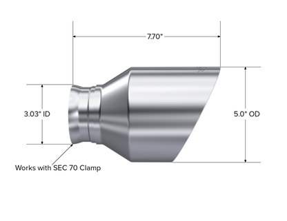 MBRP T5197 Armor Pro Exhaust Tip for Dodge Charger, Durango, and SRT Models - 3 Inch ID, 5 Inch OD, 8 Inch Length, Double-Walled Stainless Steel