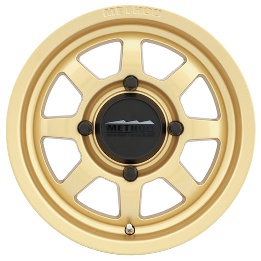 Method MR410 14x7 Gold Wheel with 4+3 Offset and 5x114.3 Bolt Pattern