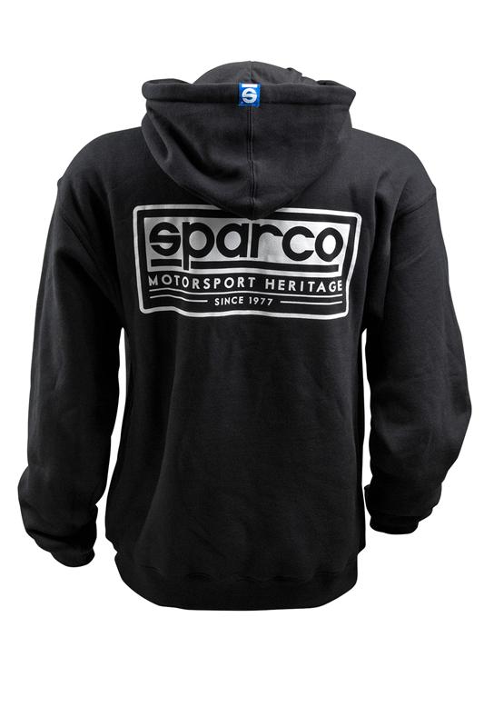 Sparco Hooded Heritage Sweatshirt in Black, Part Number SP03200NR3L