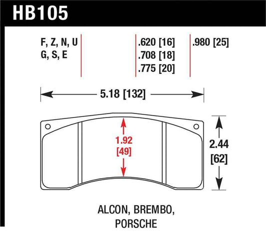 Hawk Alcon B Caliber HPS Street Brake Pads