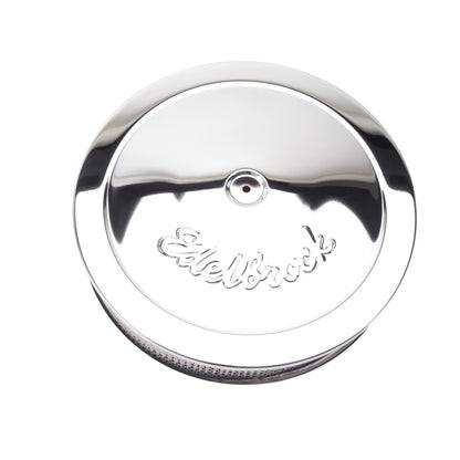Edelbrock Part #1221 Triple Chrome Round Air Cleaner for 5-1/8" Carburetors