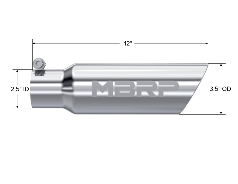MBRP Universal 3-inch Dual Wall Angled Exhaust Tip with Mirror Polish - Part T5106