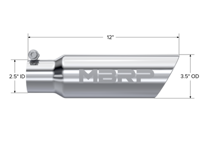 MBRP Universal 3-inch Dual Wall Angled Exhaust Tip with Mirror Polish - Part T5106