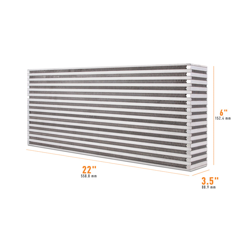 Mishimoto Universal Air-to-Air Intercooler Core - 22in x 6in x 3.5in, Durable Bar-and-Plate Design
