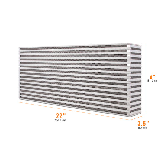 Mishimoto Universal Air-to-Air Intercooler Core - 22in x 6in x 3.5in, Durable Bar-and-Plate Design