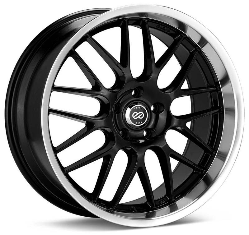 Enkei Lusso 18x9 Inch Black Wheel with Machined Lip and 40mm Offset, 5x114.3 Bolt Pattern