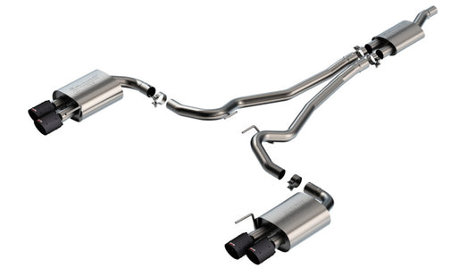 Borla 140981CFBA S-Type Cat-Back Exhaust System for 2024-2025 Ford Mustang EcoBoost with Quad Tips