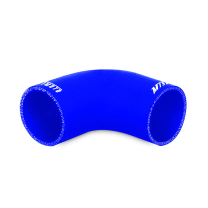 Mishimoto 2.5 Inch Blue 90 Degree Silicone Coupler - Durable Automotive Intake and Cooling System Connection