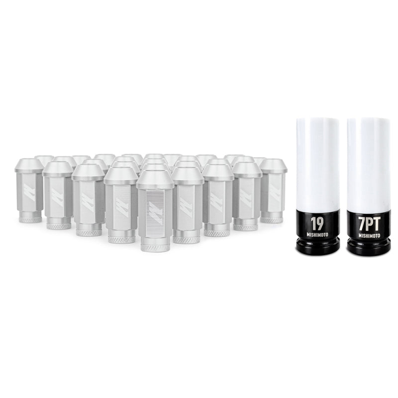 Mishimoto Aluminum Locking Lug Nuts M12x1.5 27-Piece Set for Ford Bronco - Silver