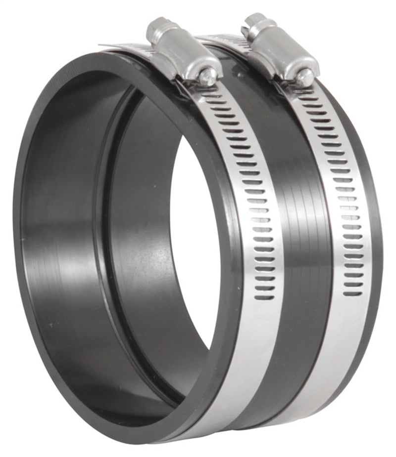 Spectre 4-Inch PVC Intake Coupler - Black with Stainless Steel Clamps